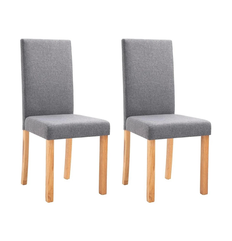 vidaXL Dining Chairs 2 pcs Light Gray Fabric