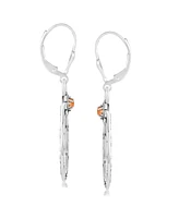 American West Jewelry Sterling Silver Orange Spiny Oyster Gemstone Pear Shaped Lever Back Earrings