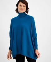 Jm Collection Women's Poncho Turtleneck Sweater, Regular & Petite, Created for Macy's