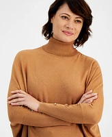 Jm Collection Women's Poncho Turtleneck Sweater, Regular & Petite, Created for Macy's