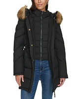 Tommy Hilfiger Women's Faux-Fur-Trim Hooded Puffer Coat, Created for Macy's