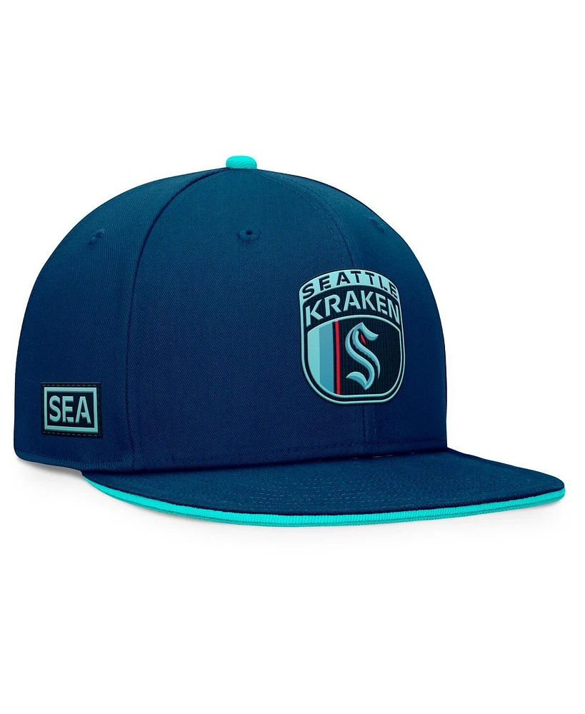 Fanatics Men's Deep Sea Blue Seattle Kraken 2024 Nhl Draft Snapback Hat