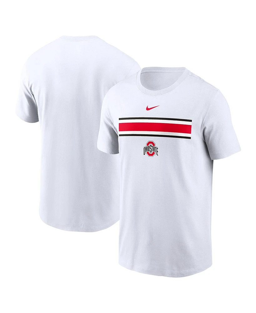 Nike Men's White Ohio State Buckeyes Campus Pattern T-Shirt