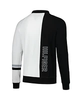 Tommy Hilfiger Men's Black/White Las Vegas Raiders Spencer Colorblock Polo Raglan Pullover Sweatshirt