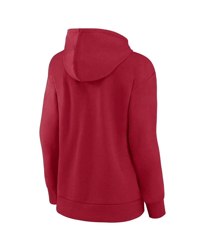 Fanatics Women's Red Houston Texans Primary Logo Pullover Hoodie