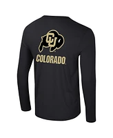 Colosseum Men's Black Colorado Buffaloes Logo Lockup 3-Hit Active Blend Long Sleeve T-Shirt