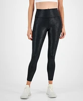 Id Ideology Women's Foil Animal-Print High Rise Leggings, Created for Macy's