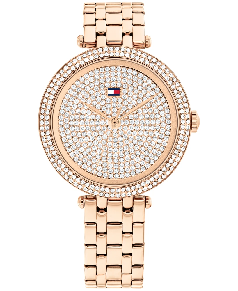 Tommy Hilfiger Women's Quartz Rose Gold Ionic Plated Steel Watch 34mm