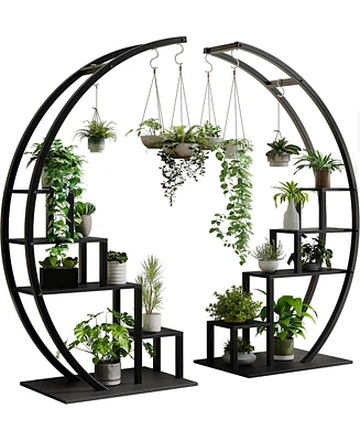 gaomon 5-Tier Metal Plant Stand Half Moon Indoor Display Rack