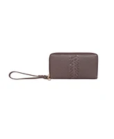 Lodis Leather Details Zip Wristlet Bag