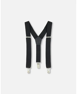 Deux par Deux Baby Boys Baby Elastic Suspenders Black