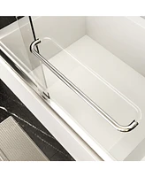 Streamdale Furniture Luxurious Semi-Frameless Bathtub Door Adjusts 56-60", Easy Access, Water-Resistant