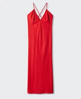 Mango Women's Ruched Midi Dress