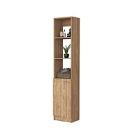 Fm Furniture Kansas linen cabinet in melamine, three shelves, one cabinet