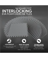 BalanceFrom Fitness 144 Sq Ft Interlocking Eva Foam Exercise Mat Tiles