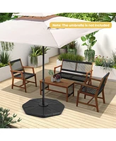 Slickblue 4-Piece Fillable Umbrella Base Stand for Garden Yard Poolside