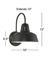 John Timberland Urban Barn Rustic Industrial Farmhouse Outdoor Barn Light Fixture Black Gooseneck Arm 13" for Exterior Barn Deck House Porch Yard Pati