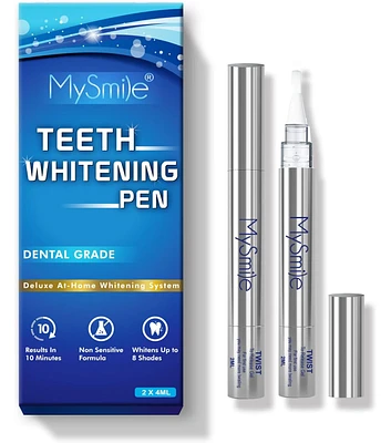 MySmile Teeth Whitening Pen Kit 14 Treatments - 2Pcs Non-Sensitive Teeth Whitening Gel Pen for Whiter Teeth