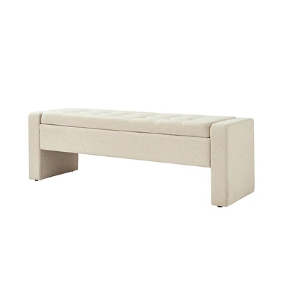 Hulala Home Casio Upholstered 55.1" Wide Storage Bench with Button-tufted Design
