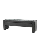 Hulala Home Casio Upholstered 55.1" Wide Storage Bench with Button-tufted Design