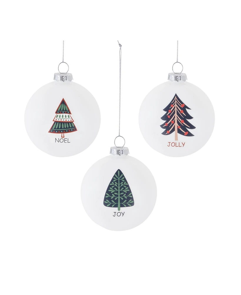 Slickblue Ornament (Set of 6) 3"d Glass, White