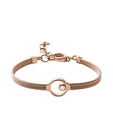 Skagen Women's Kariana Rose Gold Crystal Circle Bracelet