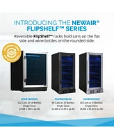 Newair 15" Flip Shelf Wine and Beverage Refrigerator, Reversible Shelves Hold 80 Cans or 33 Bottles