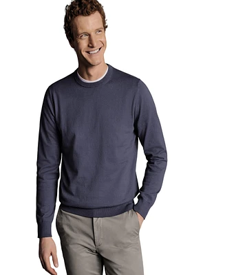 Charles Tyrwhitt Men's Combed Cotton Crew Neck Sweater