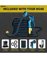 Kotto 150' Expandable Water Garden Hose: 10 Spray Nozzles, Solid Brass Connector, Leak-Proof Design