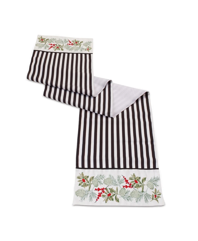 Slickblue Striped Holiday Table Runner Festive and Elegant Dining Decor