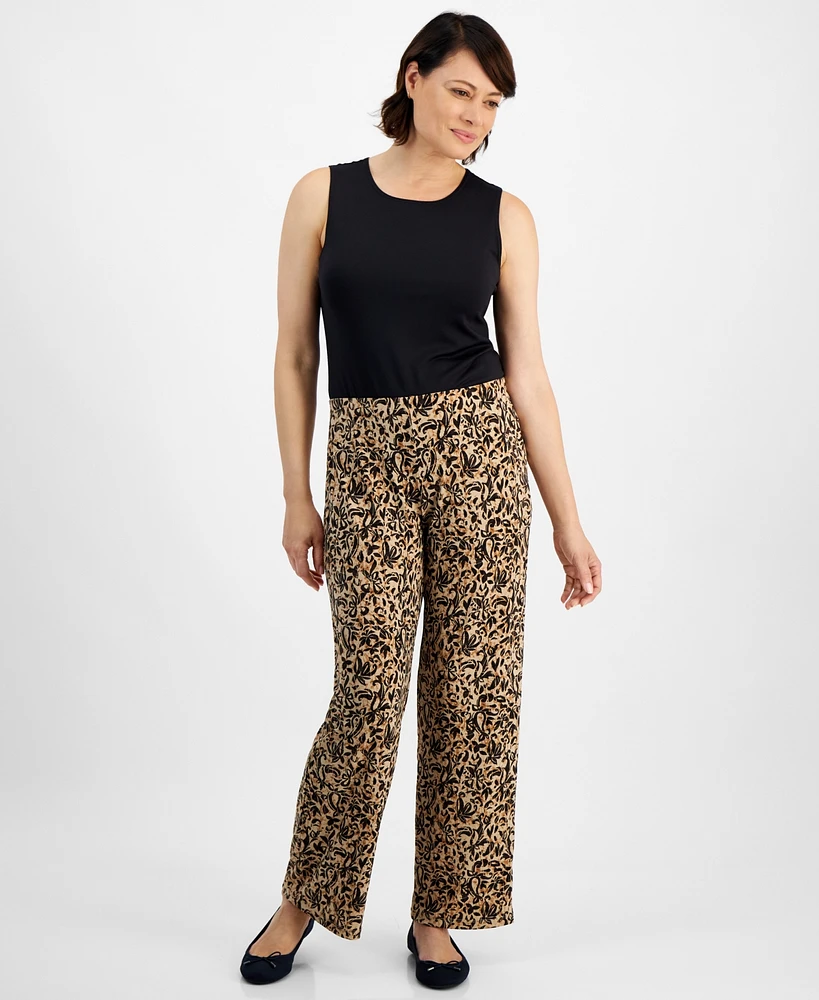 Jm Collection Petite Knit Pull-On Pants, Created for Macy's