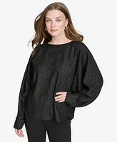 Halston Women's Textured Dolman-Sleeve Cuffed Blouse