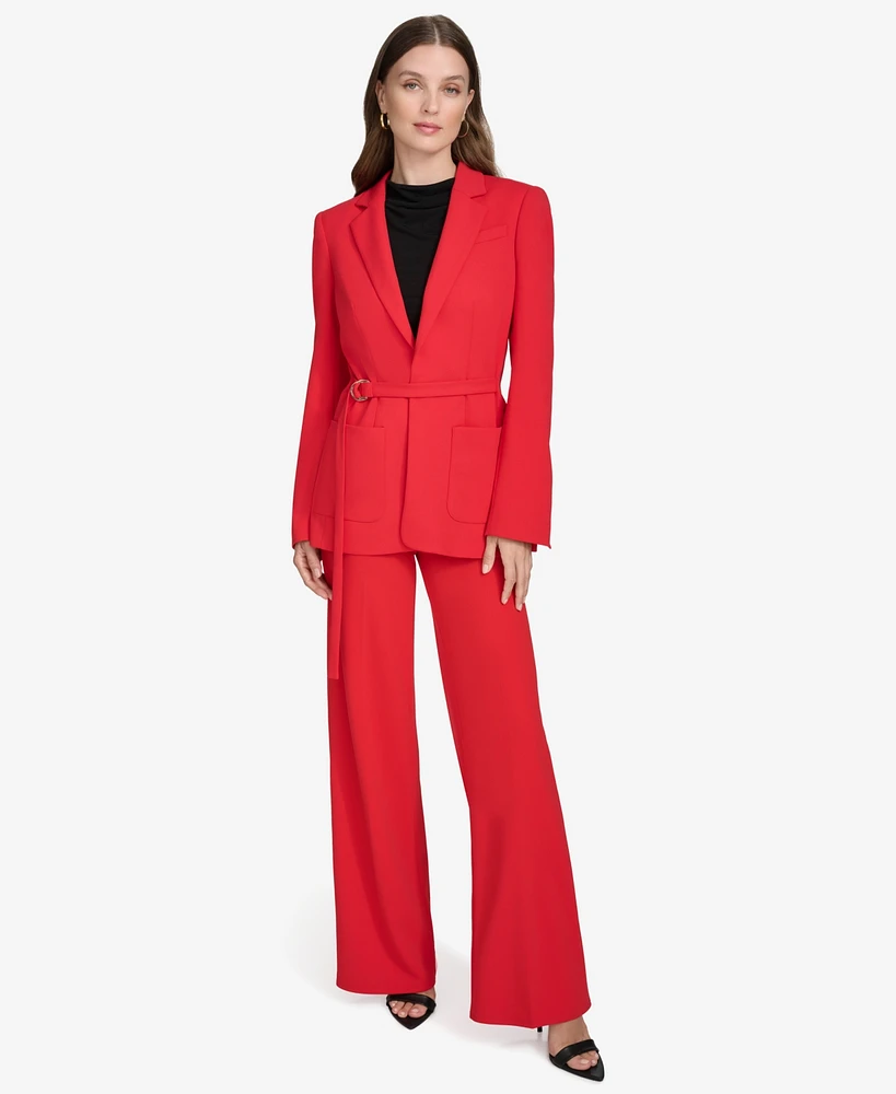 Halston Women's Notch-Collar Belted Open-Front Blazer