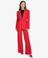 Halston Women's Notch-Collar Belted Open-Front Blazer