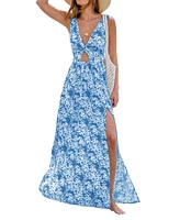 Cupshe Women's Ditsy Floral Cutout Maxi Beach Dress