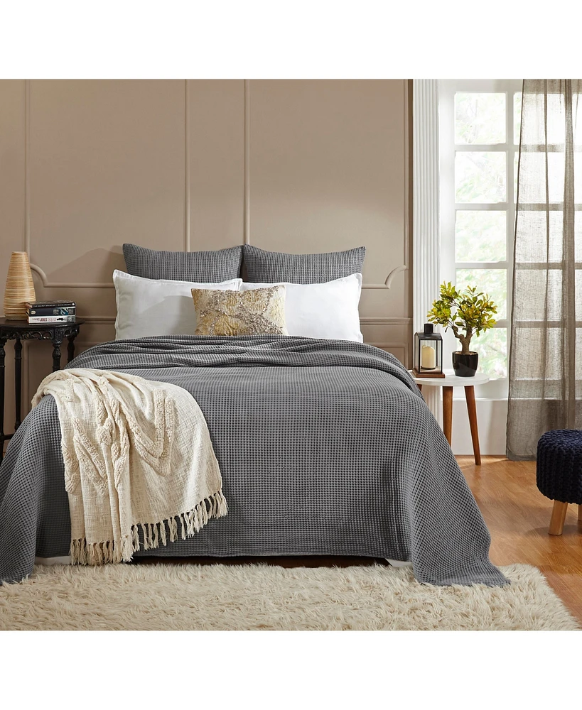 Ihi Home Vienna Waffle Matelasse Queen Coverlet