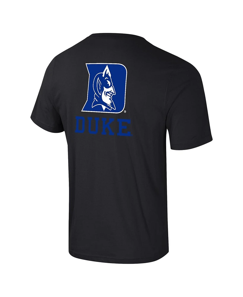 Colosseum Men's Duke Blue Devils Logo Lockup 2-Hit Active Blend T-Shirt