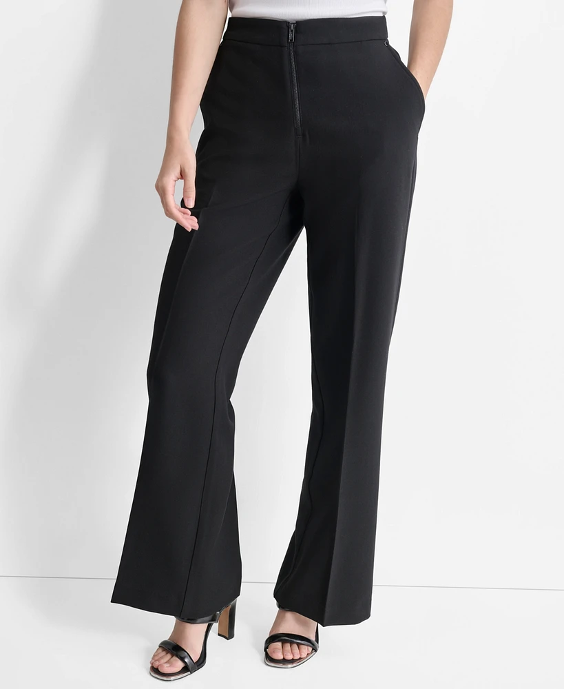 Dkny Women's Front-Zip Wide-Leg Trousers