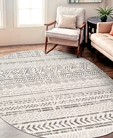 Main Street Rugs Lyon LYN843 5'x7' Oval Area Rug