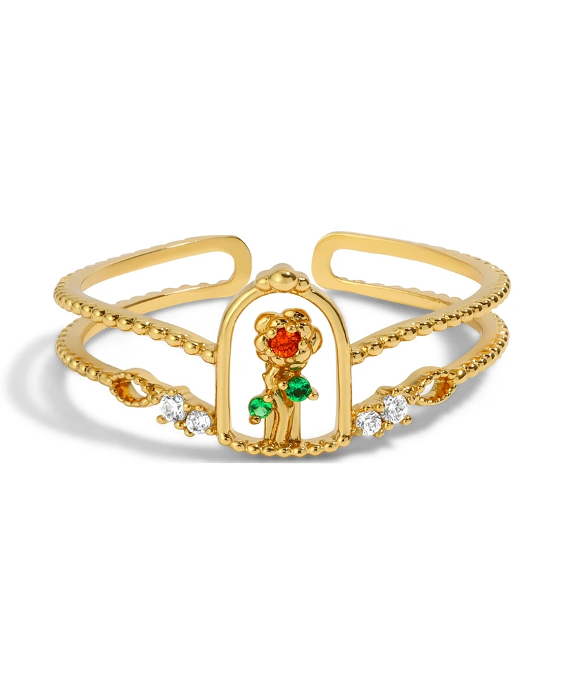 Girls Crew Disney Multi-Color Beauty the Beast Enchanted Rose Ring