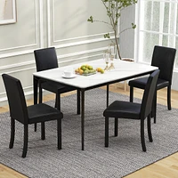 Slickblue Dining Chair Set of 4 Upholstered Kitchen Dinette Chairs with Wood Frame