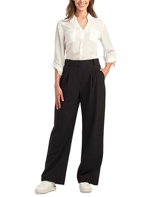 Bcx Juniors' Pleated-Front Wide-Leg Pants