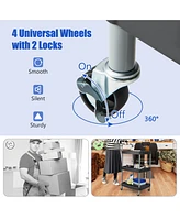 Costway 3 Tier Rolling Tool Cart with Handle Tool Storage Slot Universal Wheels for Garage