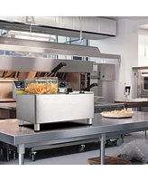 WeChef Commercial Deep Fryer 24L Dual Tank Electric Deep Fryers with Basket Stainless Steel Countertop Fryer for Restaurant Use, Two 6-15 Phase Plugs,