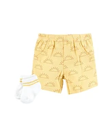 Hudson Baby Boys Bodysuit, Short and Sock