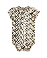 Hudson Baby Baby Girls Hudson Cotton Bodysuits, Leopard Hearts, 12-18 Months