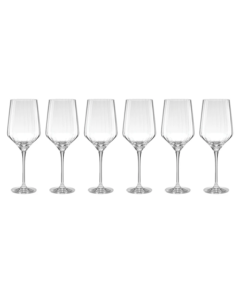 Lenox Tuscany Classics Angled Optic Wine Glasses, Set Of 6