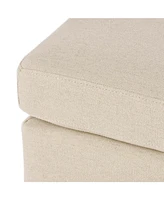 Cozy and Chic Ottoman Upholstered Elegance, Birch Wood Charm