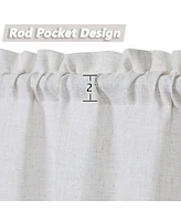 Caromio Linen Blend Kitchen Tier Window Curtain Pair