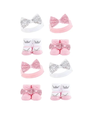 Hudson Baby Baby Girls 8Pc Headband and Socks Set, Princess, 0-9 Months